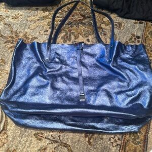 Tiffany blue metallic tote bag